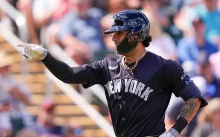Everson Pereira le da con todo a la pelota por un cupo en los Yankees