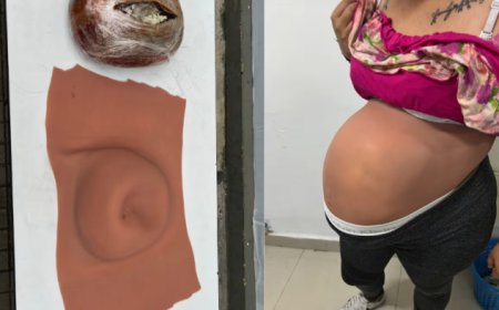 La atraparon "embarazada" de cocaína