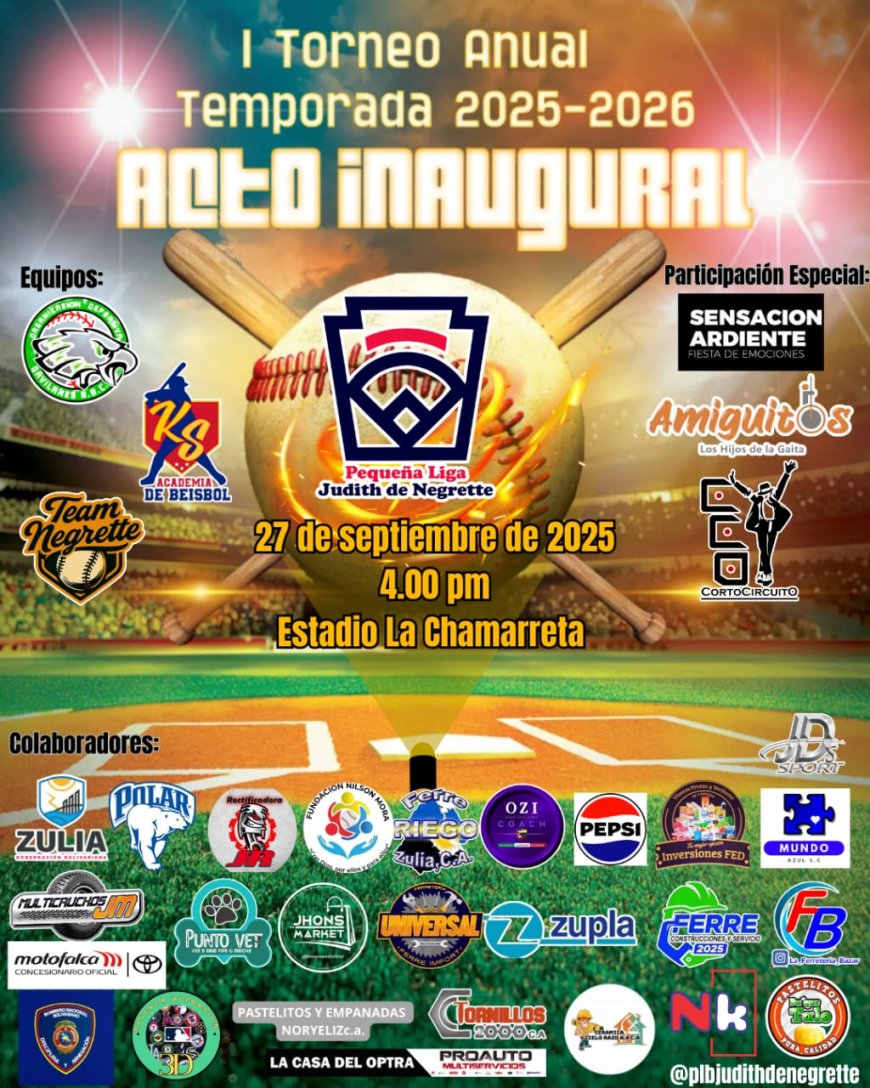 Pequeña Liga de Béisbol Judith de Negrette debuta con su primer torneo