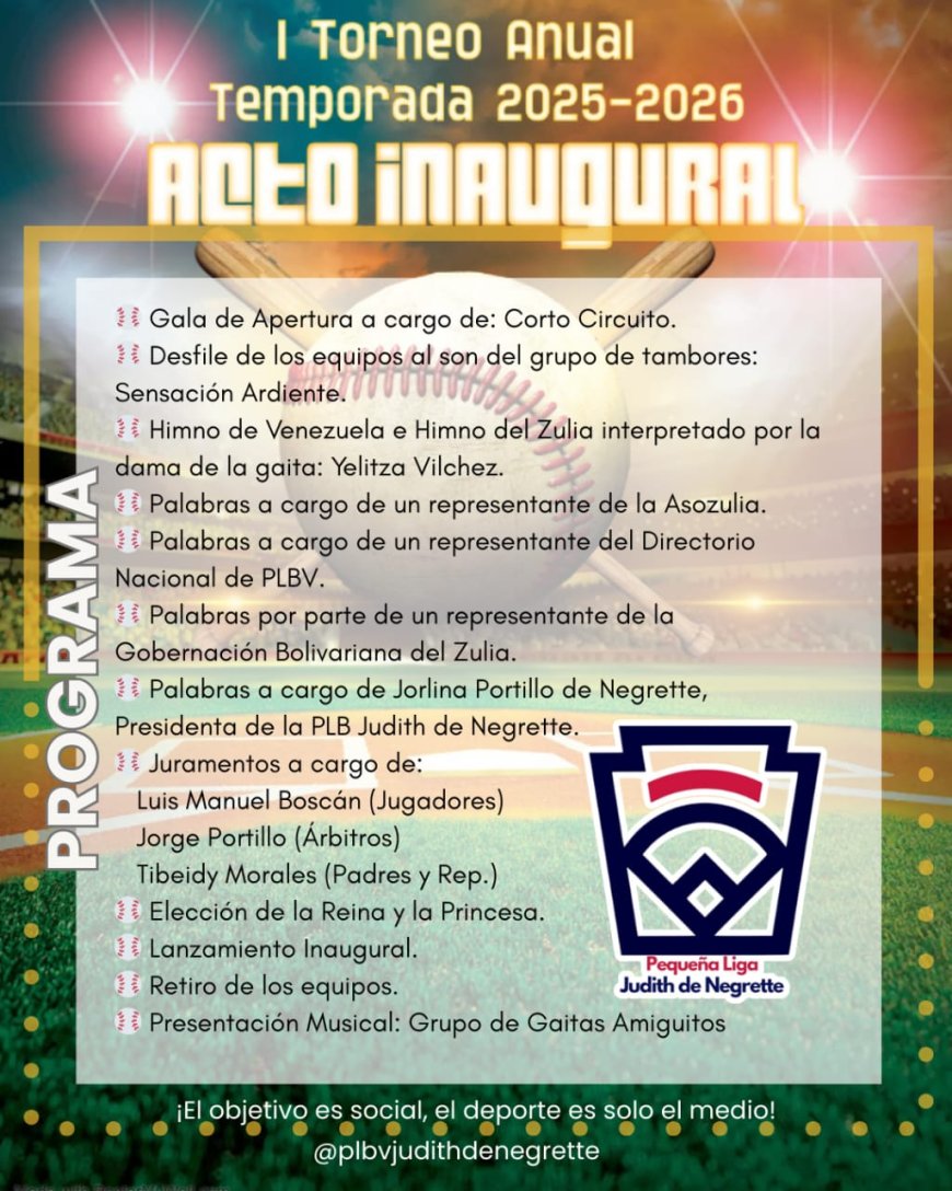 Pequeña Liga de Béisbol Judith de Negrette debuta con su primer torneo