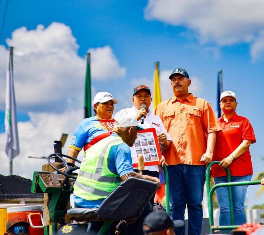 Gobernador Caldera arrancó Plan Estadal de Vialidad en Jesús Enrique Lossada