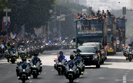 FIESTA EN LOS ANGELES: Los bicampeones celeberaron a lo grande