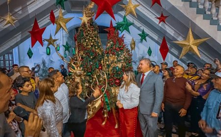 Gaitas, luces y alegría desbordaron la Casa del Pueblo con el Encendido de Navidad