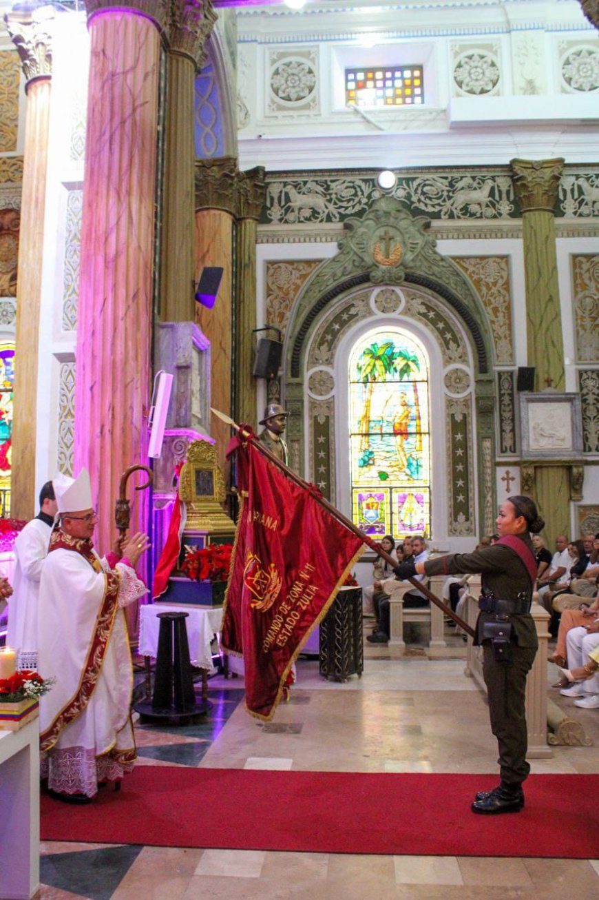 Eucaristía con fervor católico en honor a la Virgen de Chiquinquirá, patrona de la GNB