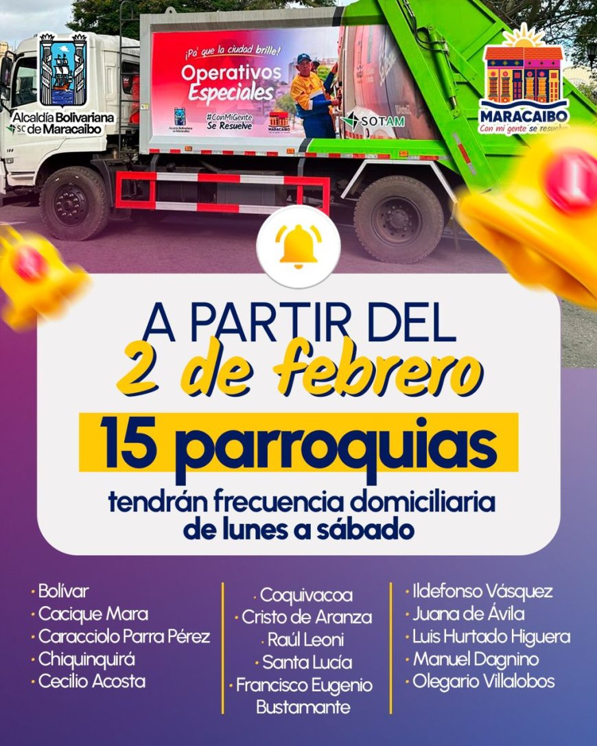 En 15 parroquias, el aseo pasará seis veces a la semana