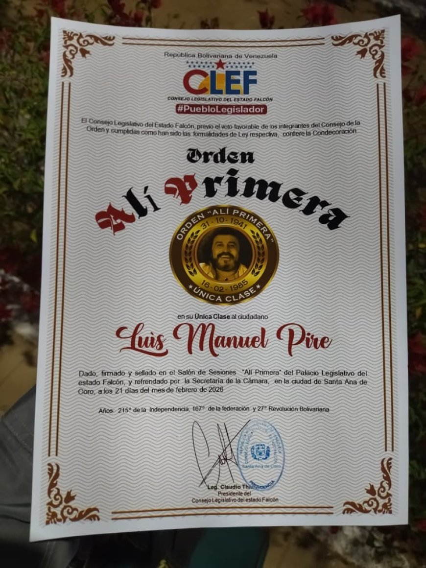 Entregan en Falcón Orden Alí Primera al maestro zuliano de la fotografía Luis Pire