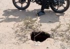 Hueco en la vía pública amenaza con derrumbar una calle en Sol Amada