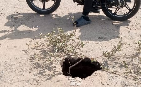 Hueco en la vía pública amenaza con derrumbar una calle en Sol Amada