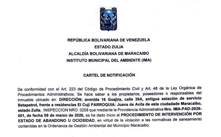NOTIFICACIÓN: Alcaldía abre procedimiento de intervención por estado de abandono a terreno ubicado en la avenida 16 Guajira