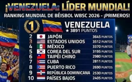 ¡QUÉ ORGULLO: Venezuela primera en el ranking Mundial del Beisbol