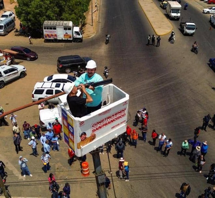Gobernador Luis Caldera inició Plan de Iluminación en el Corredor Vial Perijá de San Francisco