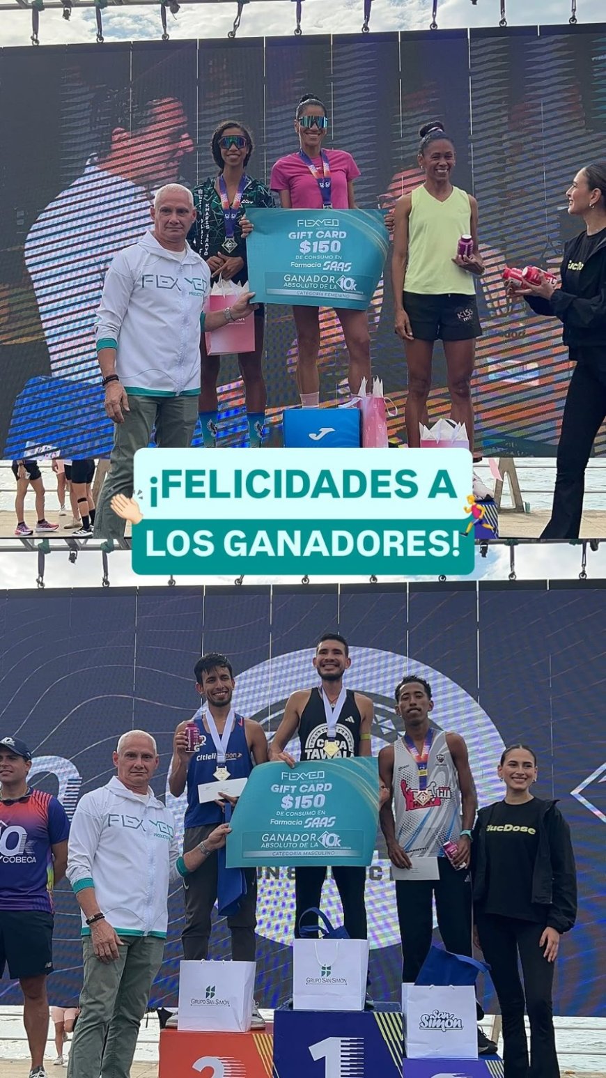 Whinton Palma y Bélgica Duque ganaron la carrera 10K de Cobeca