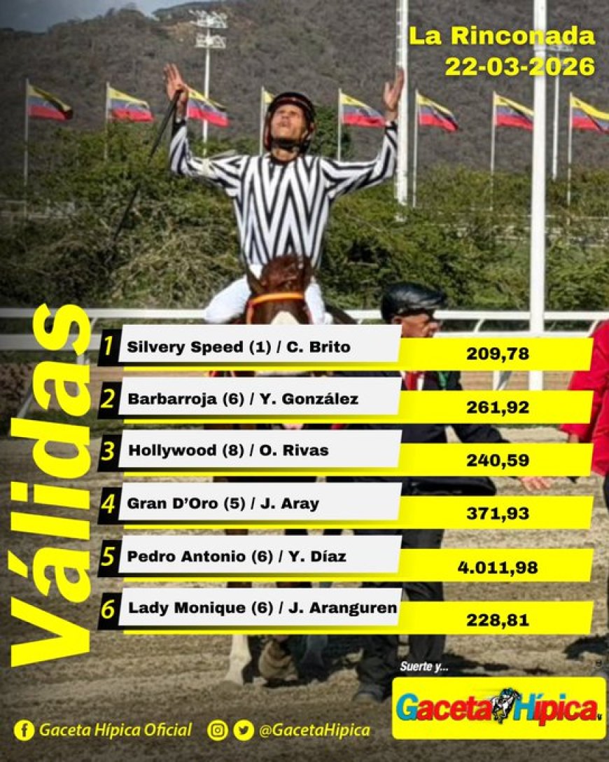 LA RINCONADA:  4 entrenadores y 4 jinetes con dos triunfos caada uno 