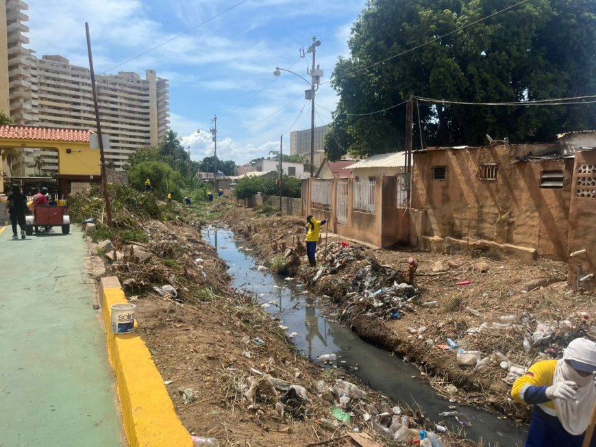¡Trabajo de saneamiento indetenible! IMA limpió 970 metros de la cañada Hamburgo en Santa Lucia