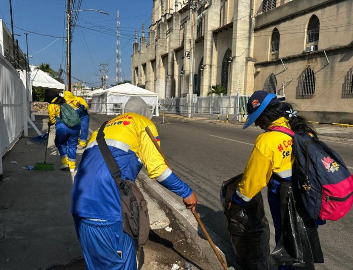 Alcaldía de Maracaibo limpió ruta de la procesión y el santuario de Jesús de la Divina Misericordia