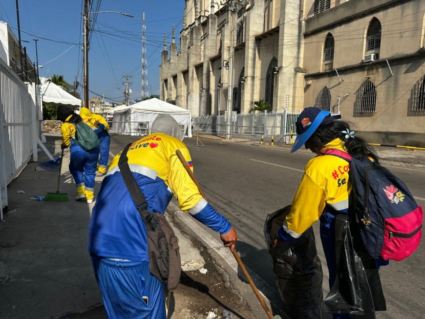 Alcaldía de Maracaibo limpió ruta de la procesión y el santuario de Jesús de la Divina Misericordia