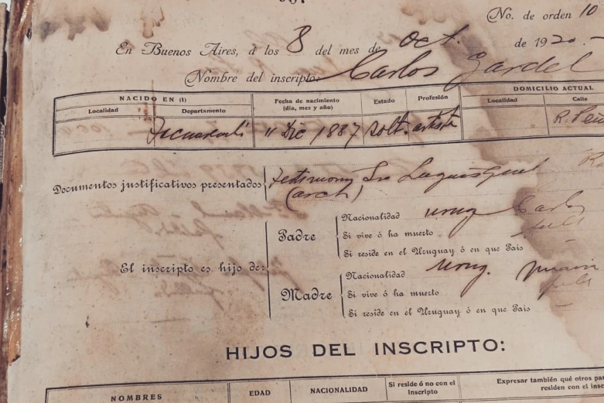 CONFIRMADO: Carlos Gardel es uruguayo