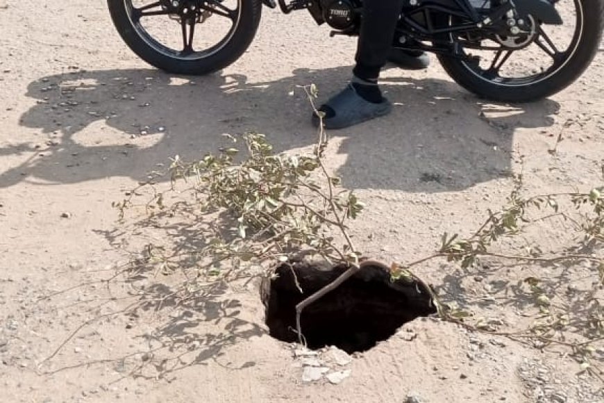Hueco en la vía pública amenaza con derrumbar una calle en Sol Amada