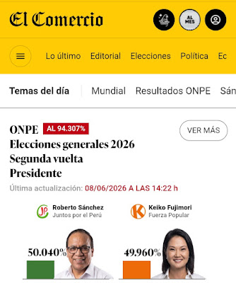 ¡URGENTE! Ganó Roberto Sánchez la Presidencia de Perú
