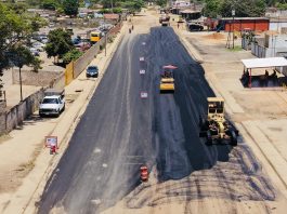 2.000 toneladas de asfalto coloca gobernacion en el eje 4 de Francisco Eugenio Bustamante