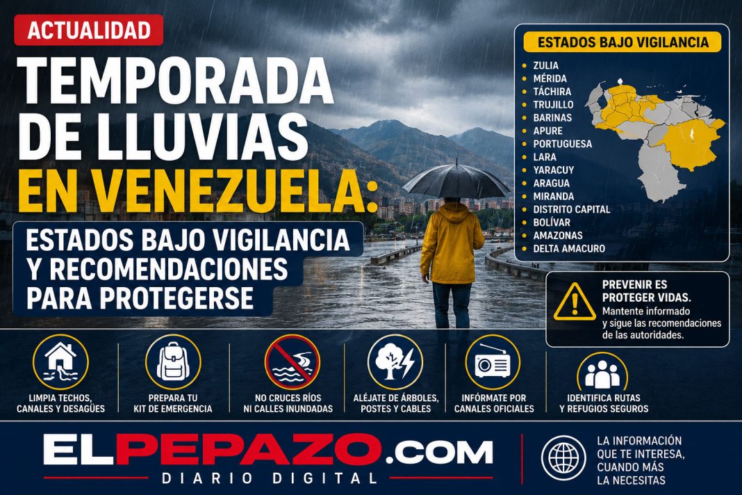 Temporada de lluvias en Venezuela: estados bajo vigilancia y recomendaciones para protegerse