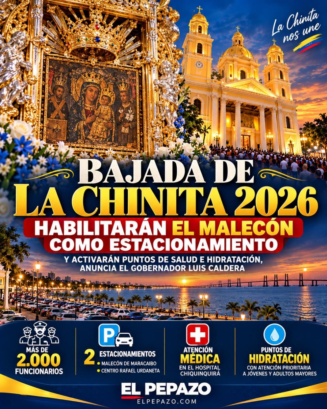 Basílica de Nuestra Señora de Chiquinquirá en Maracaibo, donde se celebrará la Bajada de La Chinita el 31 de octubre de 2026.