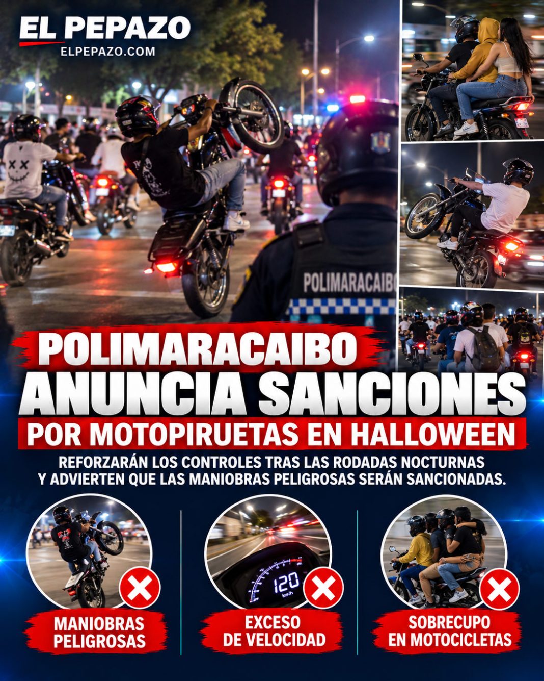 Motopiruetas nocturnas bajo vigilancia policial