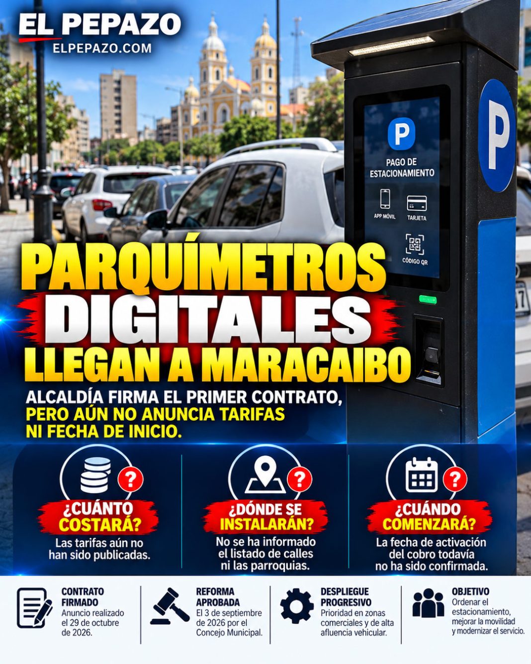 Parquímetros digitales en Maracaibo: Alcaldía firma primer contrato y estas son las condiciones que faltan por definir