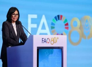 Presidenta Delcy en la FAO anunció Plan Venezuela Alimenta para lograr el hambre cero