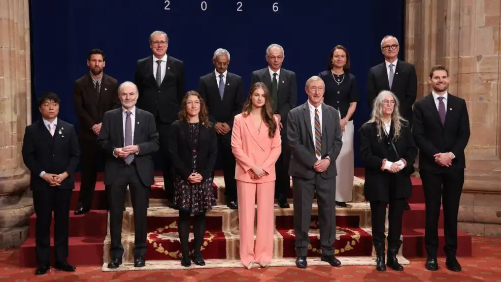 Messi en recepción formal con la Princesa Leonor antes de recibir el Premio Princesa de Asturias